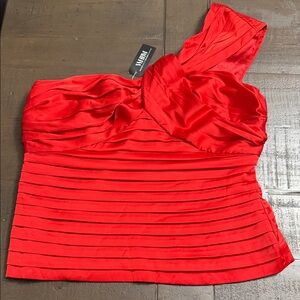 White House Black Market Red One-Shoulder Top